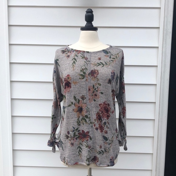 NWOT Floral Tie Sleeve Tunic - Picture 4 of 12